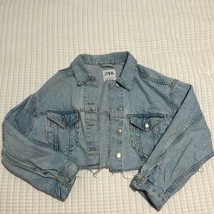 Zara cropped denim jacket